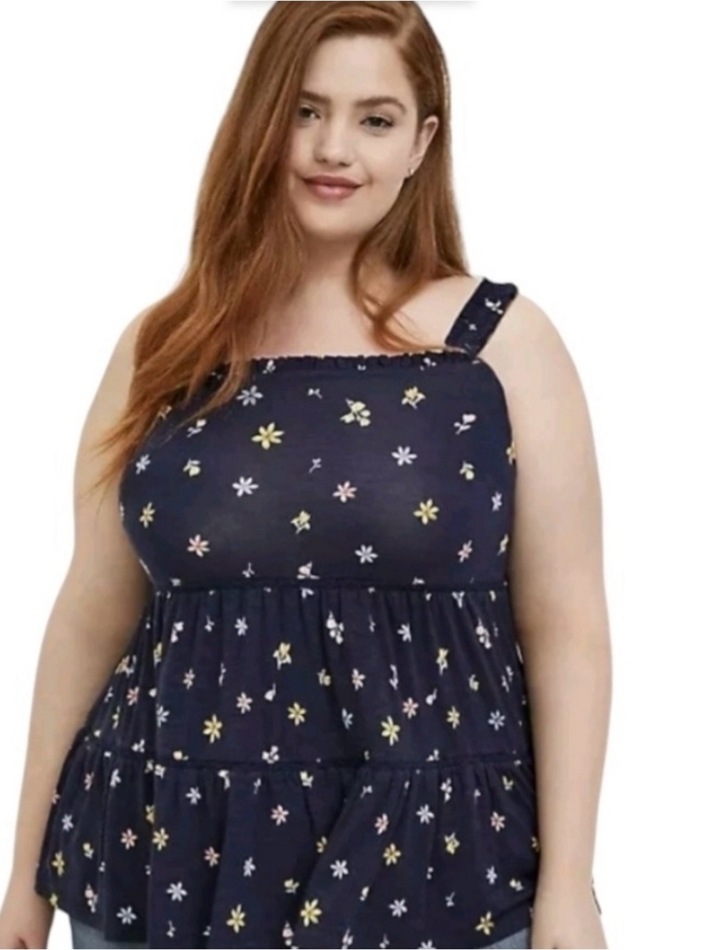 Torrid navy floral off shoulder top